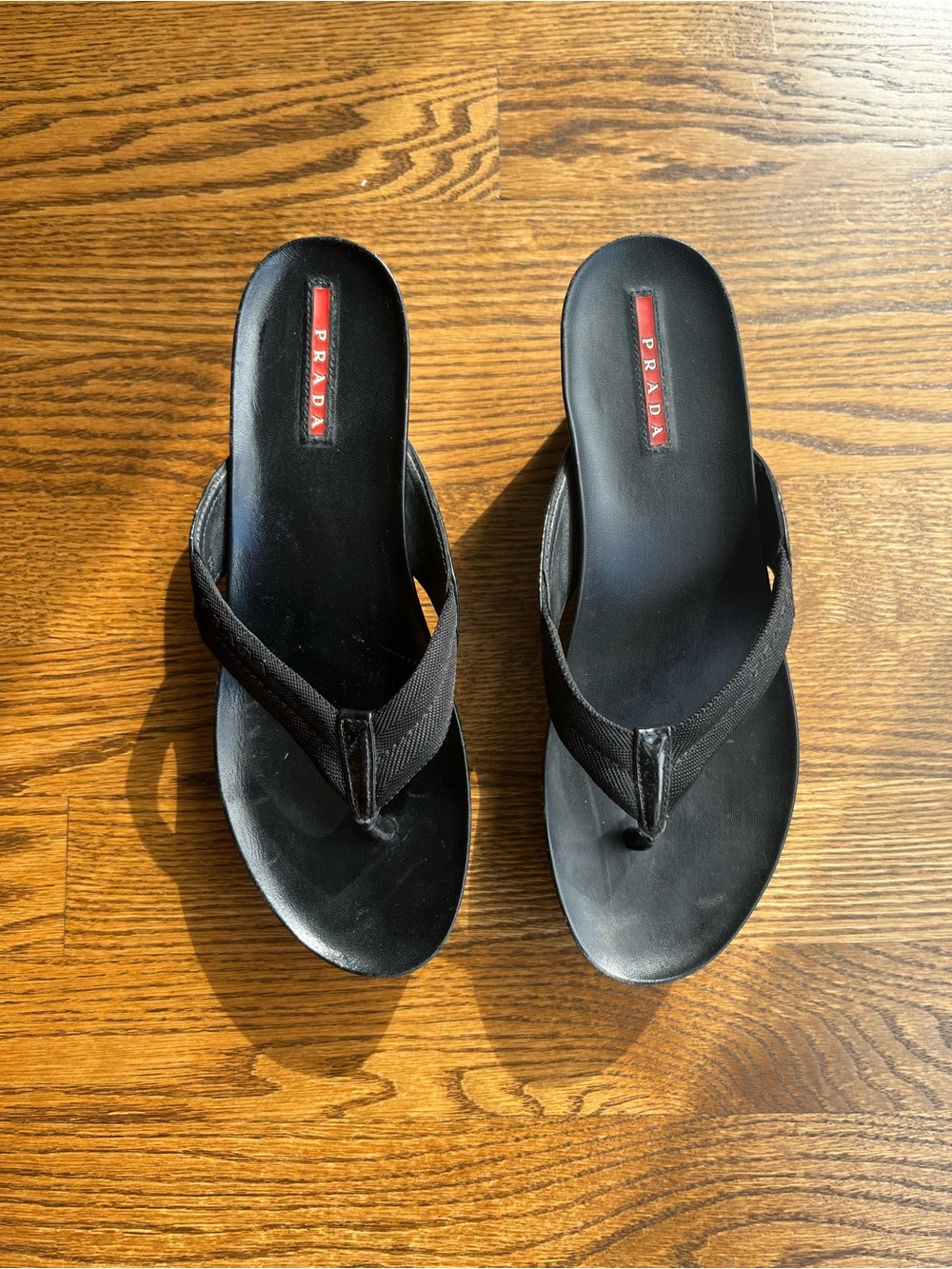 Prada Thong Wedge Sandals